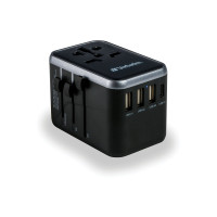 Produktbild för Verbatim UTA-04 strömadapter - universell - 2 x USB-C, 3 x USB typ A - 61 Watt