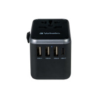 Produktbild för Verbatim UTA-04 strömadapter - universell - 2 x USB-C, 3 x USB typ A - 61 Watt