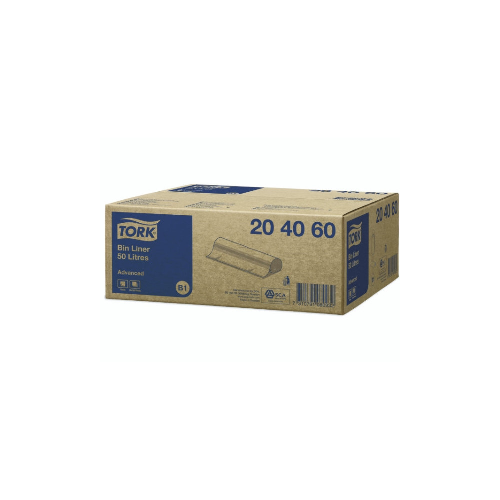 Produktbild för Tork - sopkorgsinsats - 50 L - plast - transparent - paket med 25