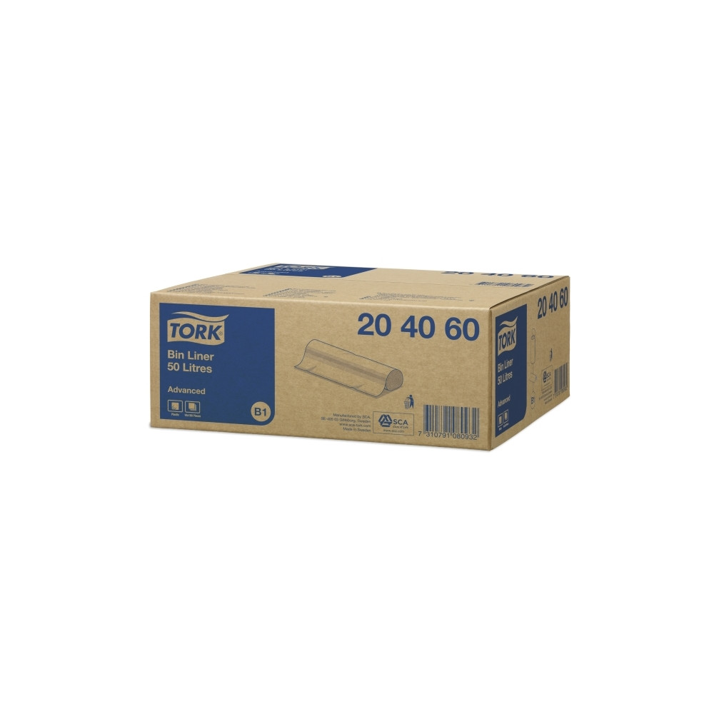 Produktbild för Tork - sopkorgsinsats - 50 L - plast - transparent - paket med 25