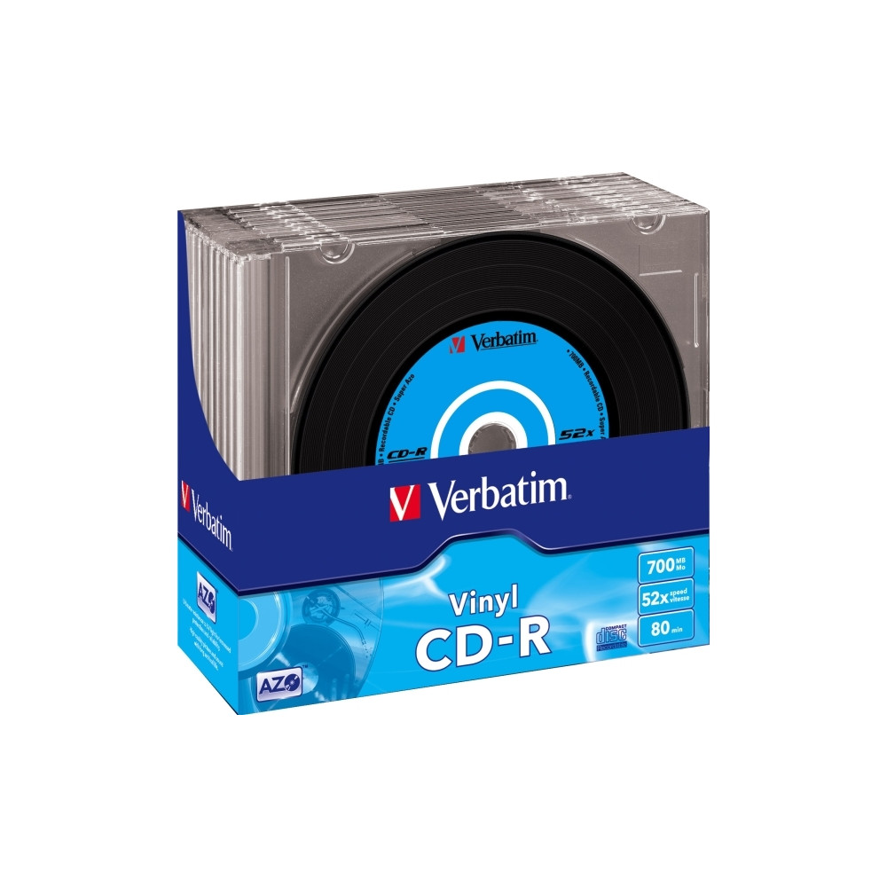 Produktbild för Verbatim Data Vinyl - CD-R x 10 - 700 MB - lagringsmedier