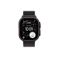 Produktbild för Apple Watch Ultra 3 - svart titan - Ja smart klocka med milanesisk loop - svart - 64 GB