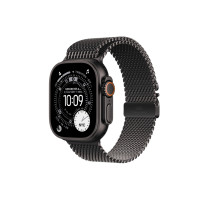 Produktbild för Apple Watch Ultra 3 - svart titan - Ja smart klocka med milanesisk loop - svart - 64 GB