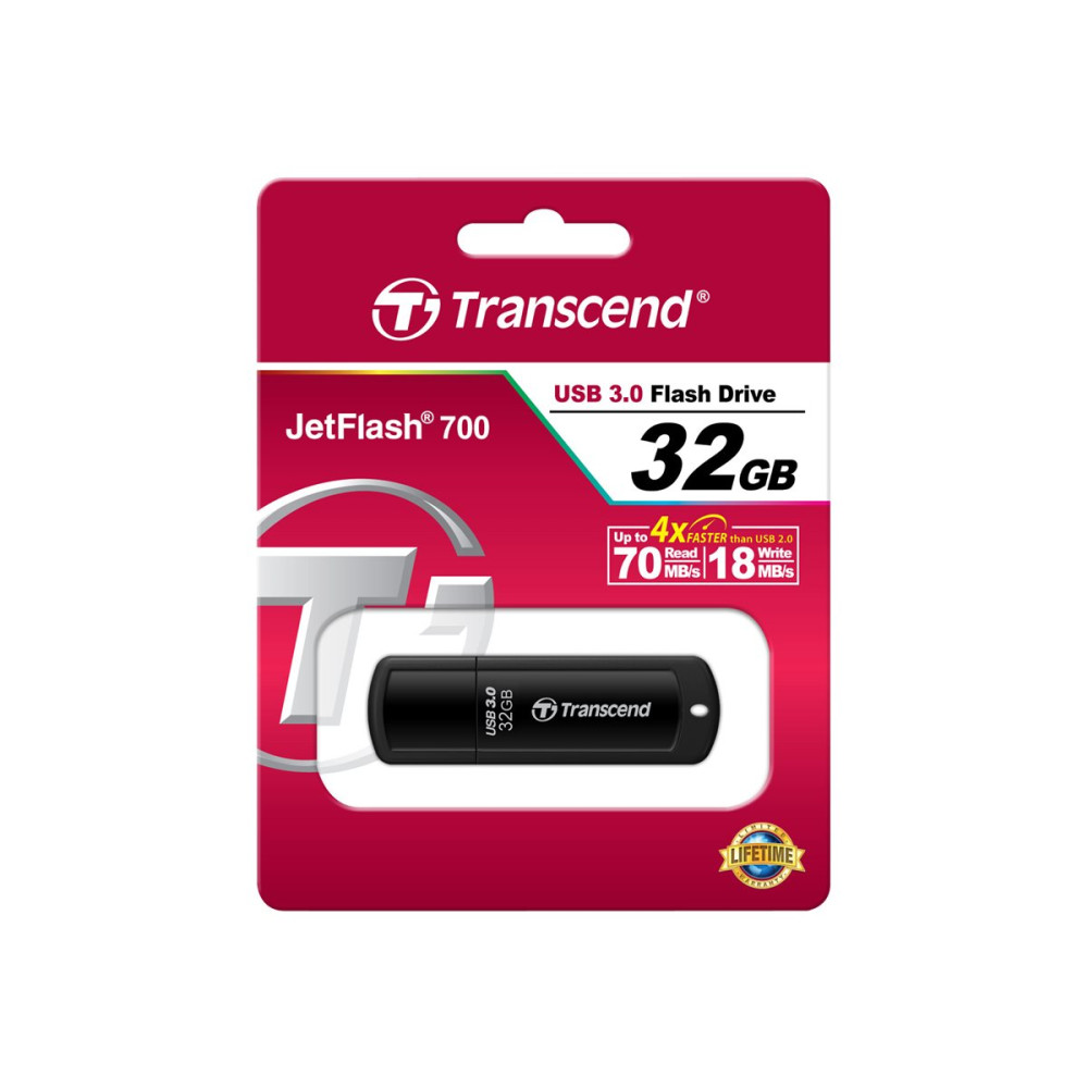 Produktbild för Transcend JetFlash 700 - USB flash-enhet - 32 GB