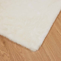 Produktbild för Halkfri matta i konstgjord kaninfäll OLITE Vit 200 x 200 cm