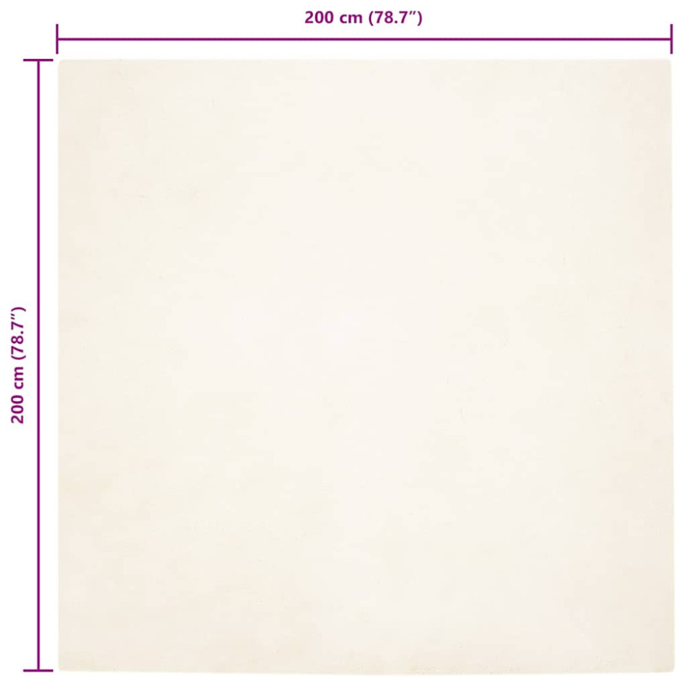Produktbild för Halkfri matta i konstgjord kaninfäll OLITE Vit 200 x 200 cm