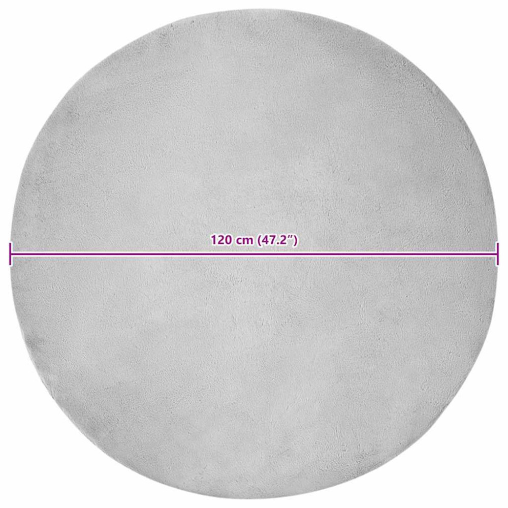 Produktbild för Halkfri matta i konstgjord kaninfäll OLITE Grå Ø 120 cm