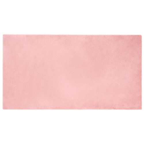 vidaXL Halkfri matta i konstgjord kaninfäll OLITE Rosa 80 x 150 cm