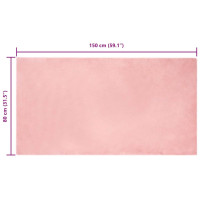 Produktbild för Halkfri matta i konstgjord kaninfäll OLITE Rosa 80 x 150 cm