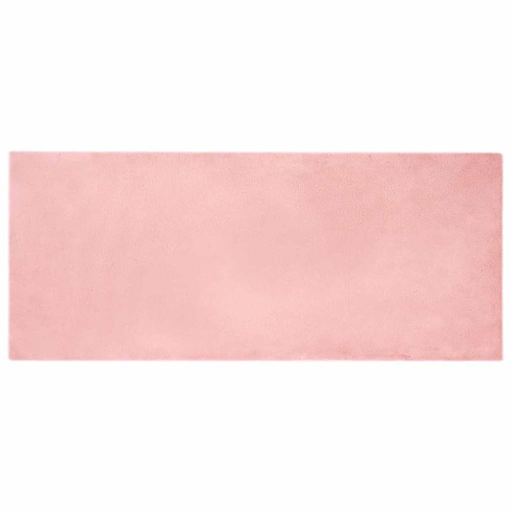 Produktbild för Halkfri matta i konstgjord kaninfäll OLITE Rosa 80 x 200 cm