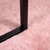 Produktbild för Halkfri matta i konstgjord kaninfäll OLITE Rosa 80 x 200 cm