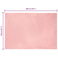 Produktbild för Halkfri matta i konstgjord kaninfäll OLITE Rosa 140 x 200 cm
