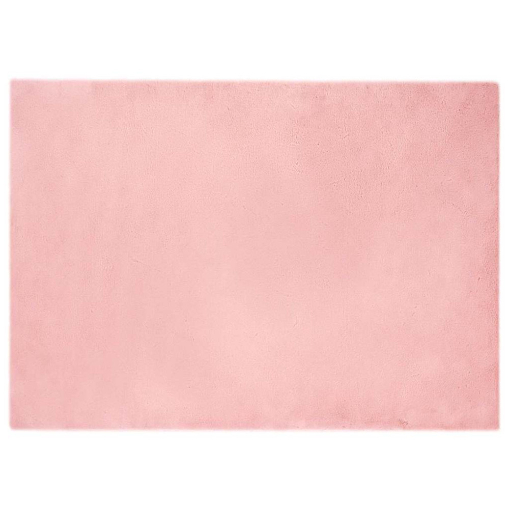 Produktbild för Halkfri matta i konstgjord kaninfäll OLITE Rosa 200 x 280 cm
