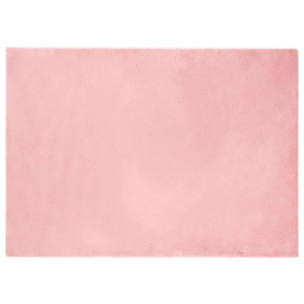 Produktbild för Halkfri matta i konstgjord kaninfäll OLITE Rosa 240 x 340 cm