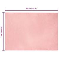 Produktbild för Halkfri matta i konstgjord kaninfäll OLITE Rosa 240 x 340 cm