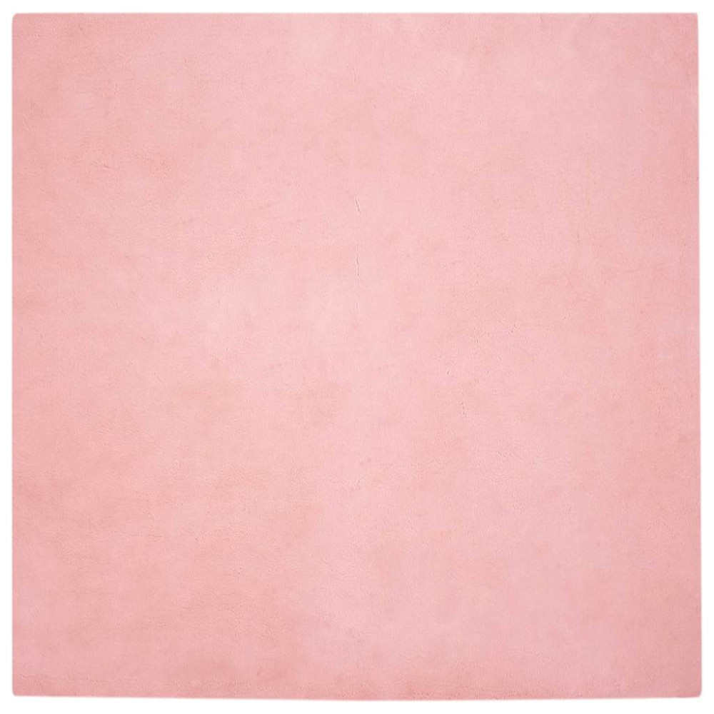 Produktbild för Halkfri matta i konstgjord kaninfäll OLITE Rosa 200 x 200 cm
