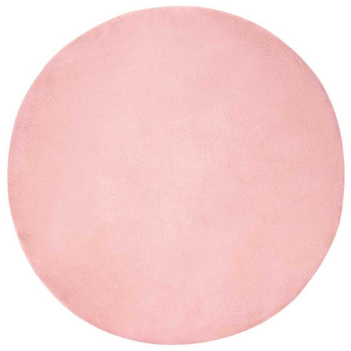 vidaXL Halkfri matta i konstgjord kaninfäll OLITE Rosa Ø 200 cm
