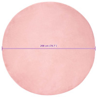 Produktbild för Halkfri matta i konstgjord kaninfäll OLITE Rosa Ø 200 cm
