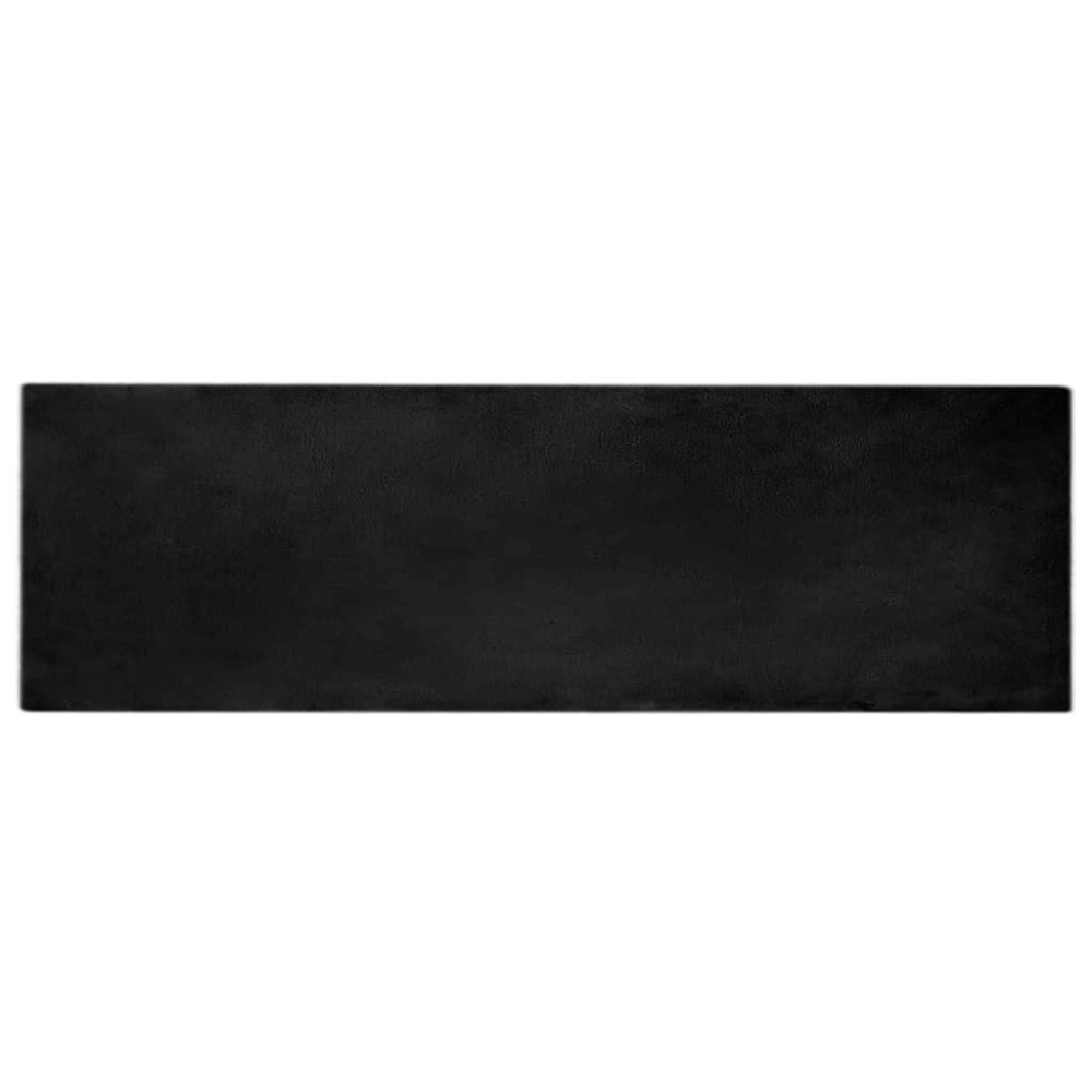 Produktbild för Halkfri matta i konstgjord kaninfäll OLITE Svart 80 x 250 cm