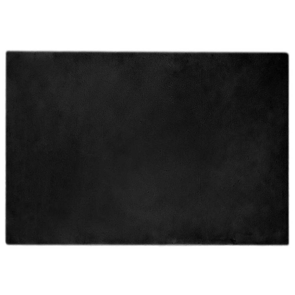 Produktbild för Halkfri matta i konstgjord kaninfäll OLITE Svart 120 x 170 cm