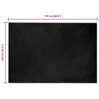 Produktbild för Halkfri matta i konstgjord kaninfäll OLITE Svart 120 x 170 cm