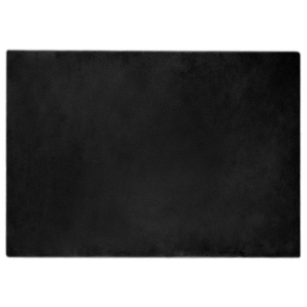 Produktbild för Halkfri matta i konstgjord kaninfäll OLITE Svart 140 x 200 cm