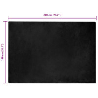 Produktbild för Halkfri matta i konstgjord kaninfäll OLITE Svart 140 x 200 cm