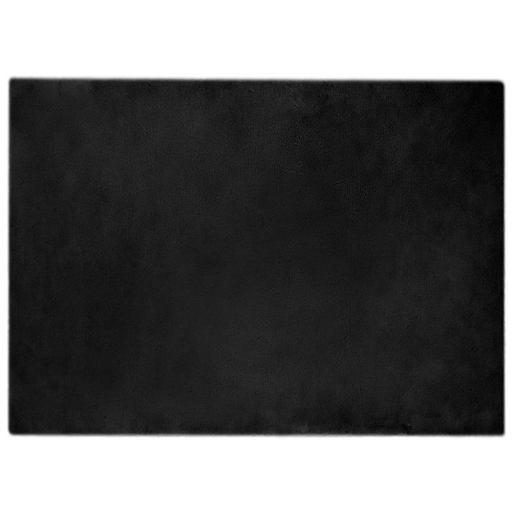 Produktbild för Halkfri matta i konstgjord kaninfäll OLITE Svart 200 x 280 cm