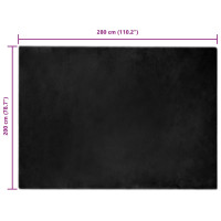 Produktbild för Halkfri matta i konstgjord kaninfäll OLITE Svart 200 x 280 cm