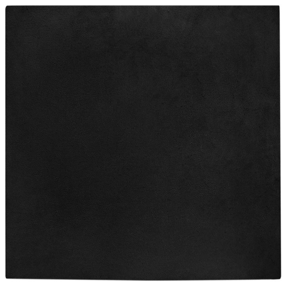 Produktbild för Halkfri matta i konstgjord kaninfäll OLITE Svart 120 x 120 cm