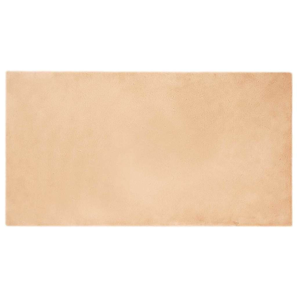 Produktbild för Halkfri matta i konstgjord kaninfäll OLITE Taupe 80 x 150 cm