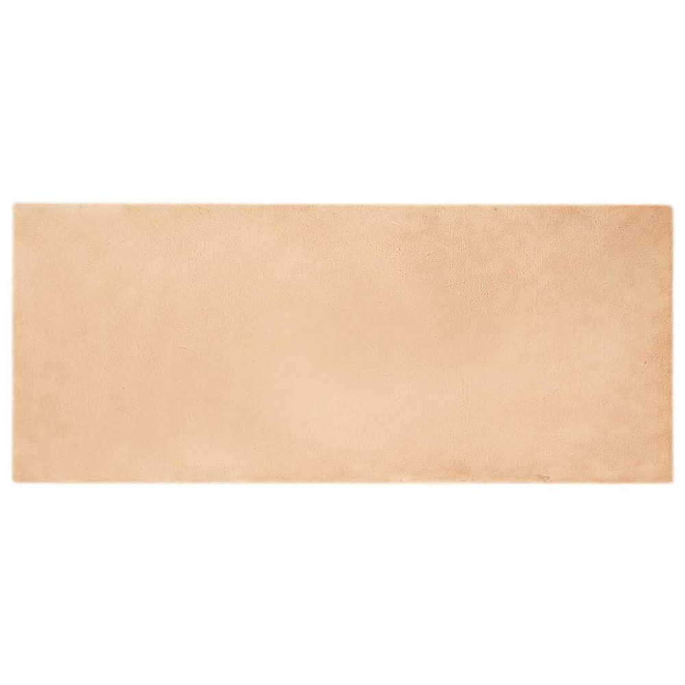 Produktbild för Halkfri matta i konstgjord kaninfäll OLITE Taupe 80 x 200 cm