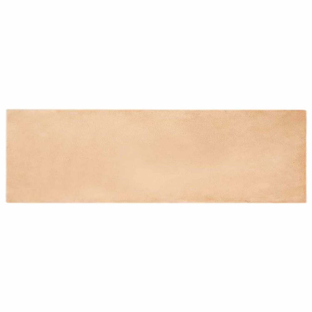 Produktbild för Halkfri matta i konstgjord kaninfäll OLITE Taupe 80 x 250 cm
