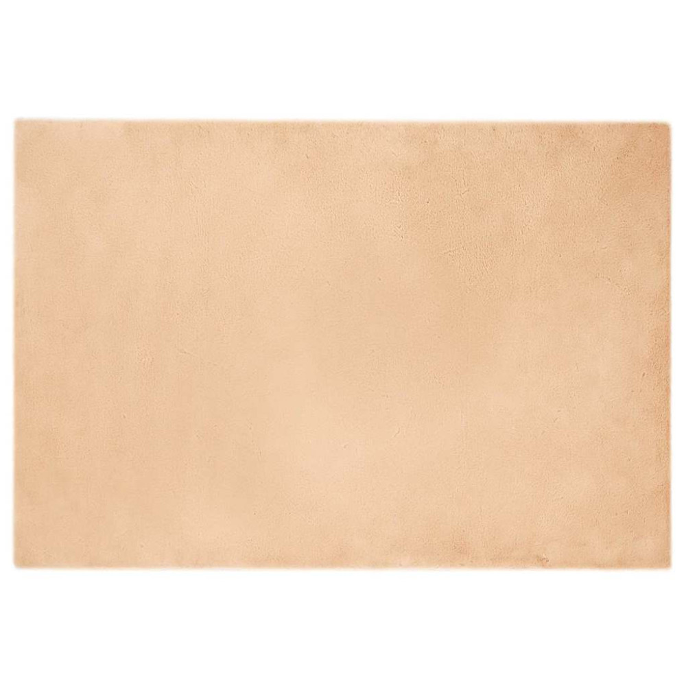 Produktbild för Halkfri matta i konstgjord kaninfäll OLITE Taupe 120 x 170 cm