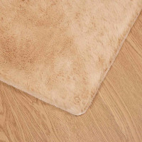 Produktbild för Halkfri matta i konstgjord kaninfäll OLITE Taupe 200 x 200 cm