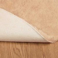 Produktbild för Halkfri matta i konstgjord kaninfäll OLITE Taupe Ø 120 cm