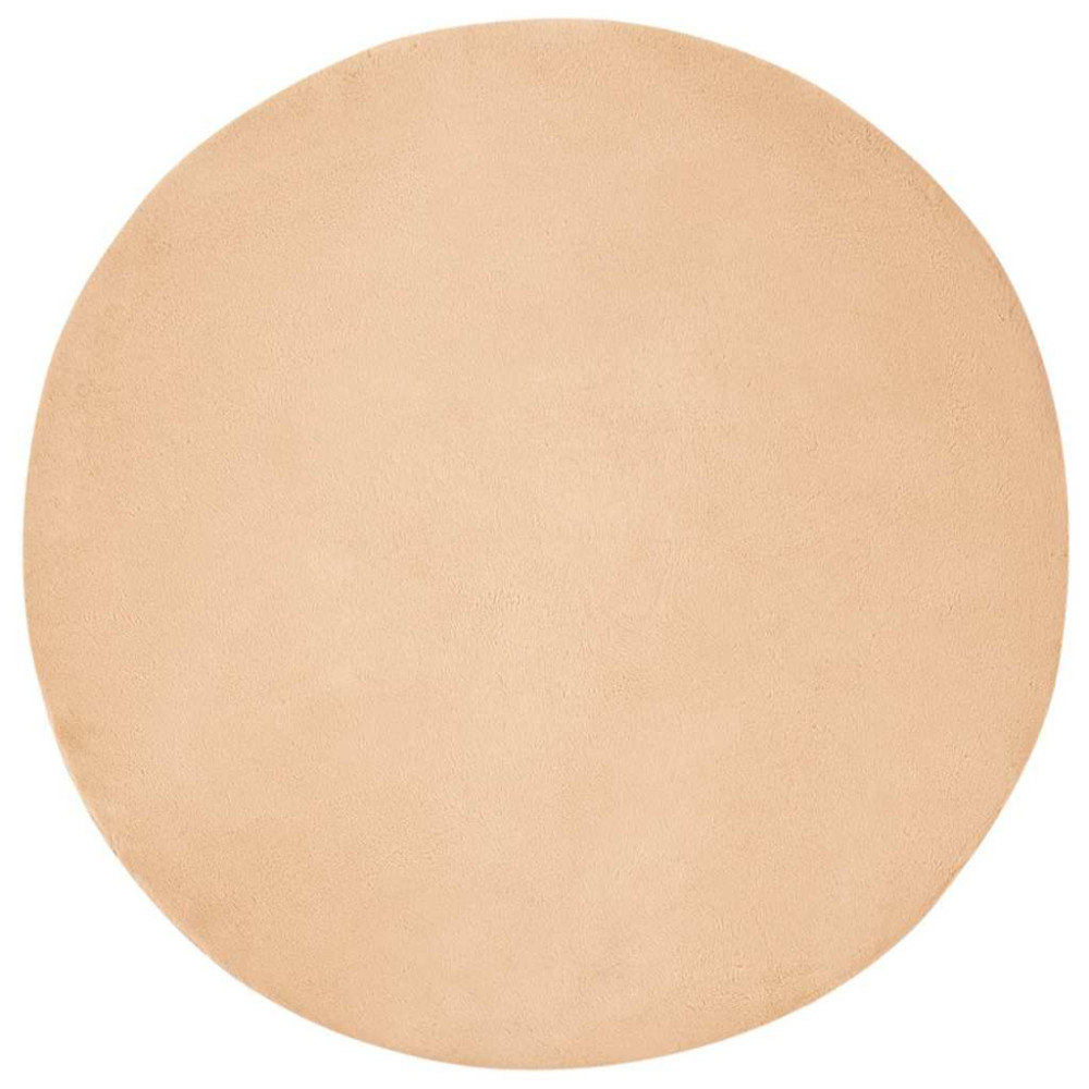 Produktbild för Halkfri matta i konstgjord kaninfäll OLITE Taupe Ø 160 cm