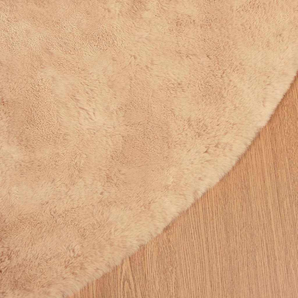 Produktbild för Halkfri matta i konstgjord kaninfäll OLITE Taupe Ø 200 cm