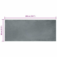 Produktbild för Halkfri matta i konstgjord kaninfäll OLITE Antracit 80 x 200 cm