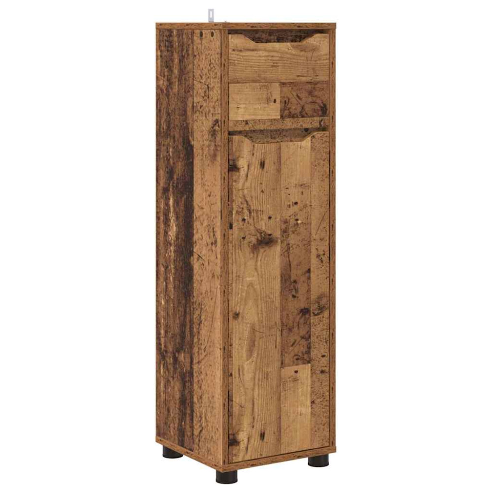 Produktbild för Badrumsskåp Gammalt trä 30,5 x 30 x 101 cm Konstruerat trä