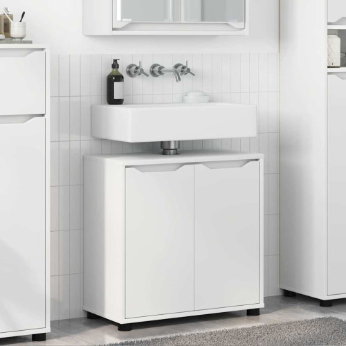 vidaXL Badrumsvaskskåp med hylla Vit 60 x 30 x 60 cm Konstruerat trä