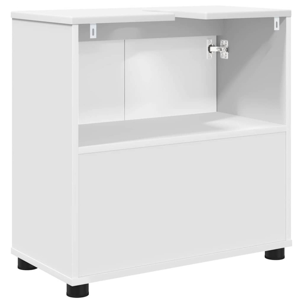 Produktbild för Badrumsvaskskåp med hylla Vit 60 x 30 x 60 cm Konstruerat trä