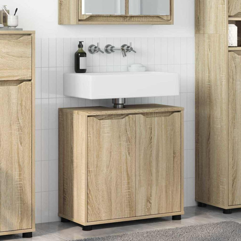 Produktbild för Badrumsvaskskåp Sonoma-ek 60 x 30 x 60 cm Konstruerat trä
