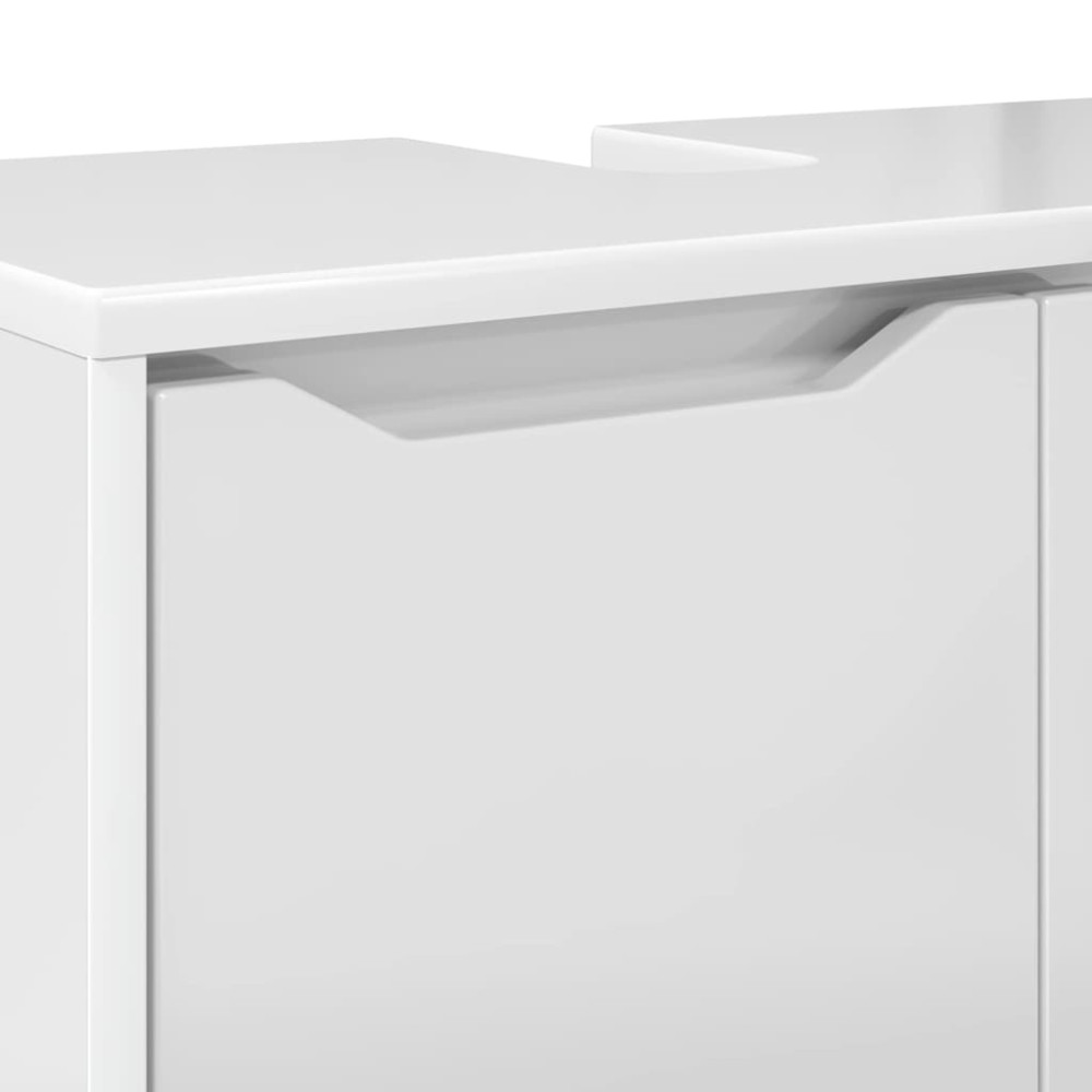 Produktbild för Badrumsvaskskåp Högblanka vita 60 x 30 x 60 cm Konstruerat trä