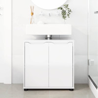 Produktbild för Badrumsvaskskåp Högblanka vita 60 x 30 x 60 cm Konstruerat trä