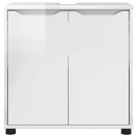 Produktbild för Badrumsvaskskåp Högblanka vita 60 x 30 x 60 cm Konstruerat trä