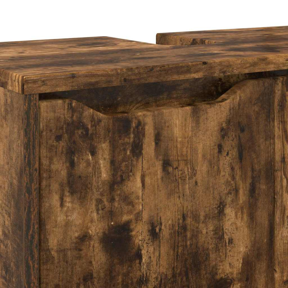 Produktbild för Badrumsvaskskåp Rökt ek 60 x 30 x 60 cm Konstruerat trä