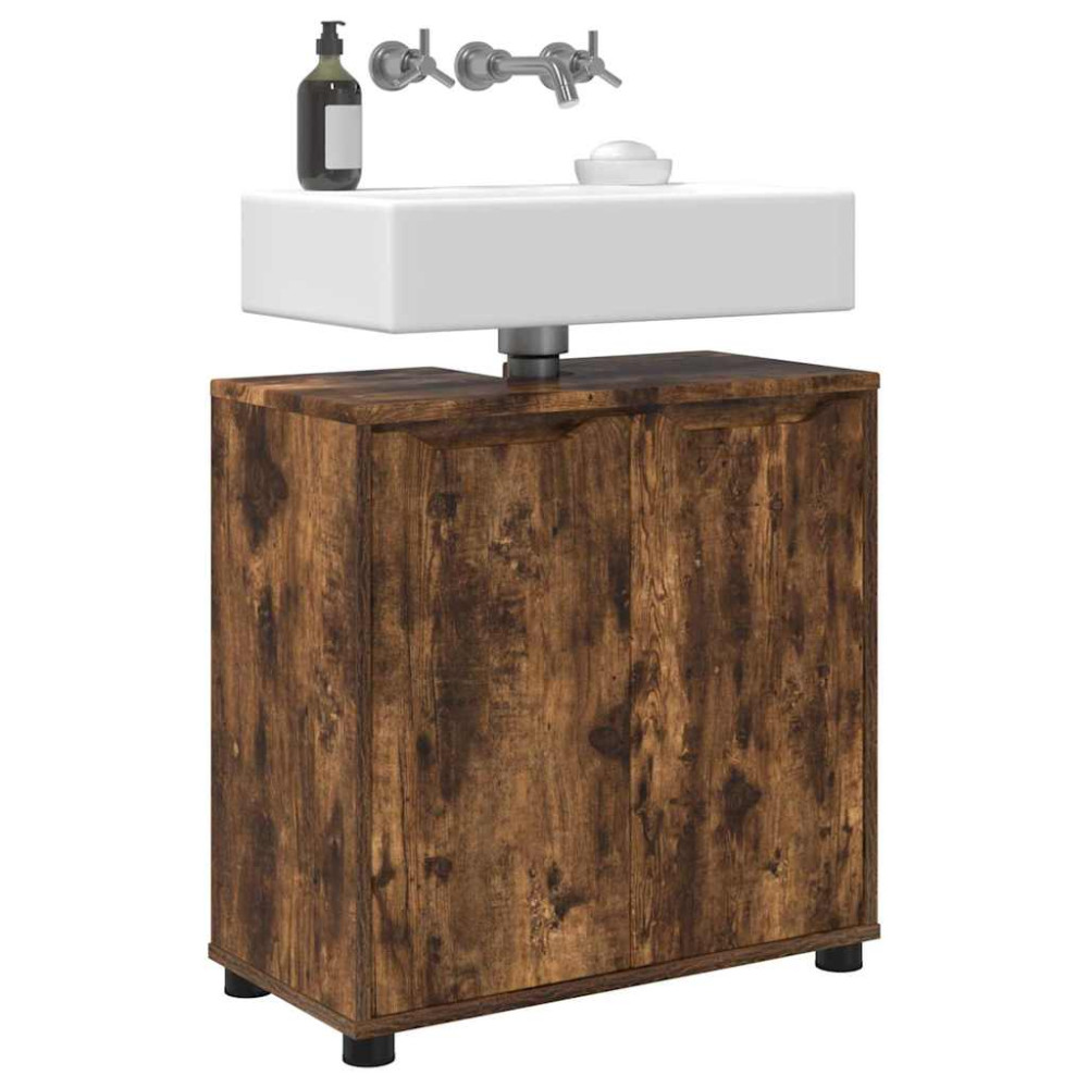 Produktbild för Badrumsvaskskåp Rökt ek 60 x 30 x 60 cm Konstruerat trä