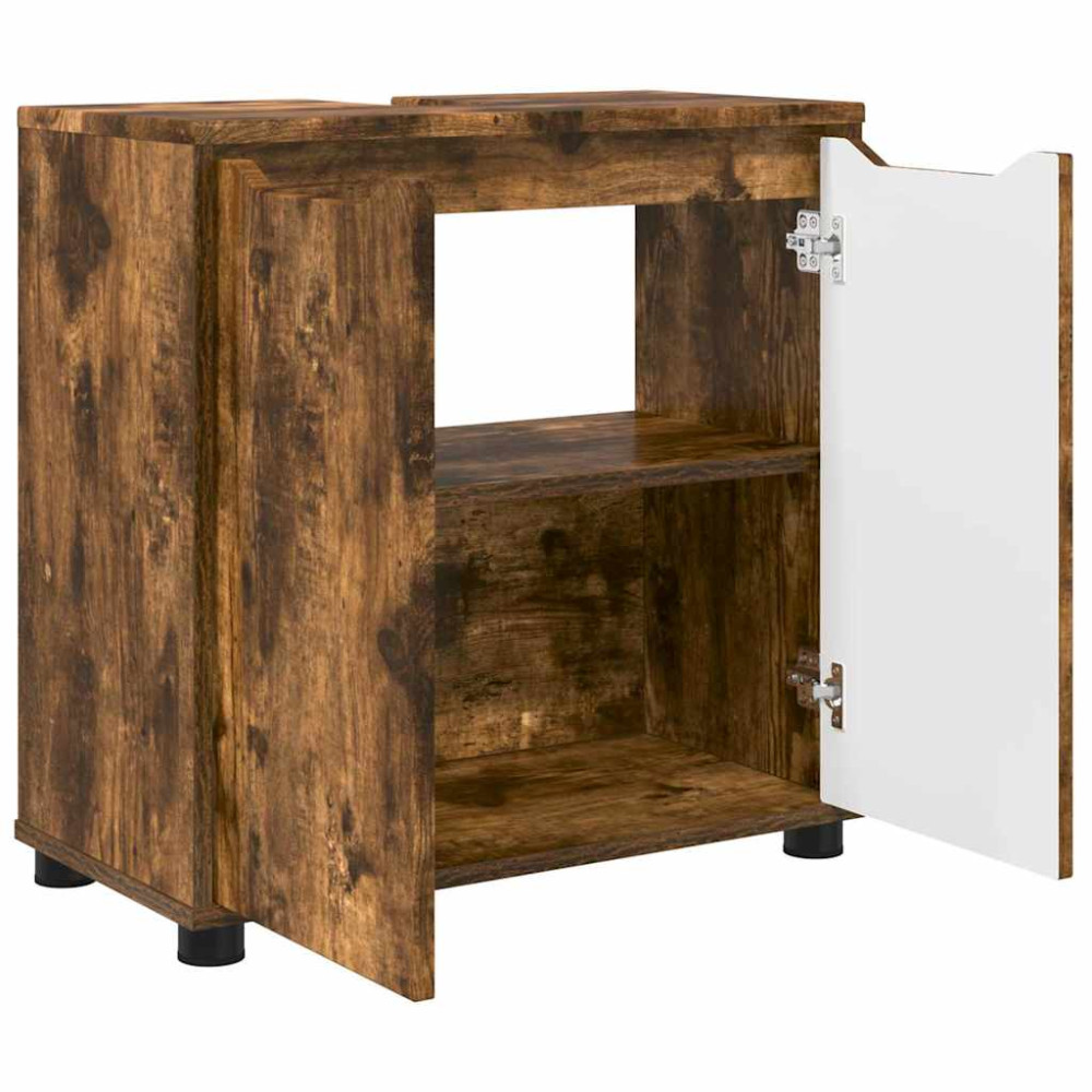 Produktbild för Badrumsvaskskåp Rökt ek 60 x 30 x 60 cm Konstruerat trä