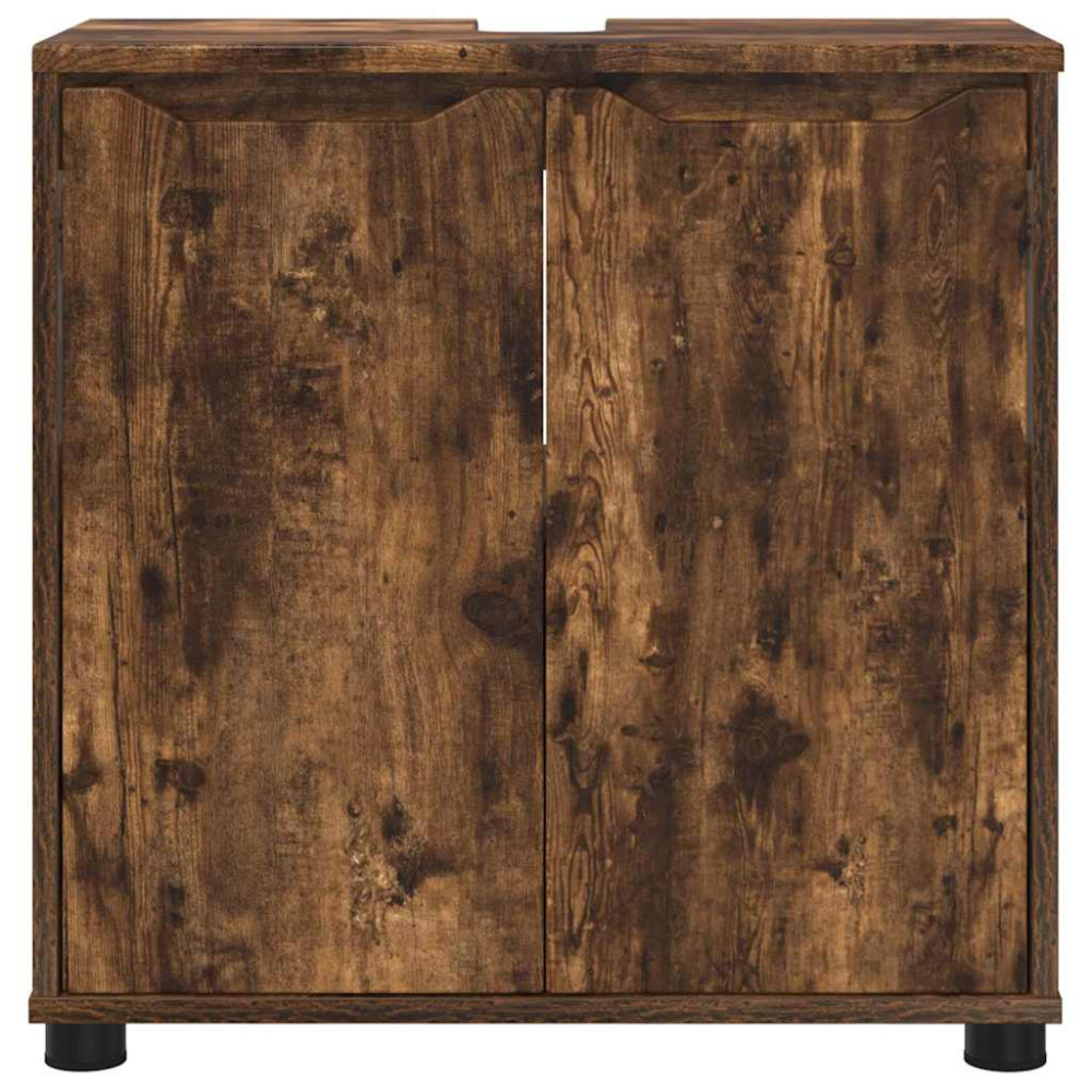 Produktbild för Badrumsvaskskåp Rökt ek 60 x 30 x 60 cm Konstruerat trä